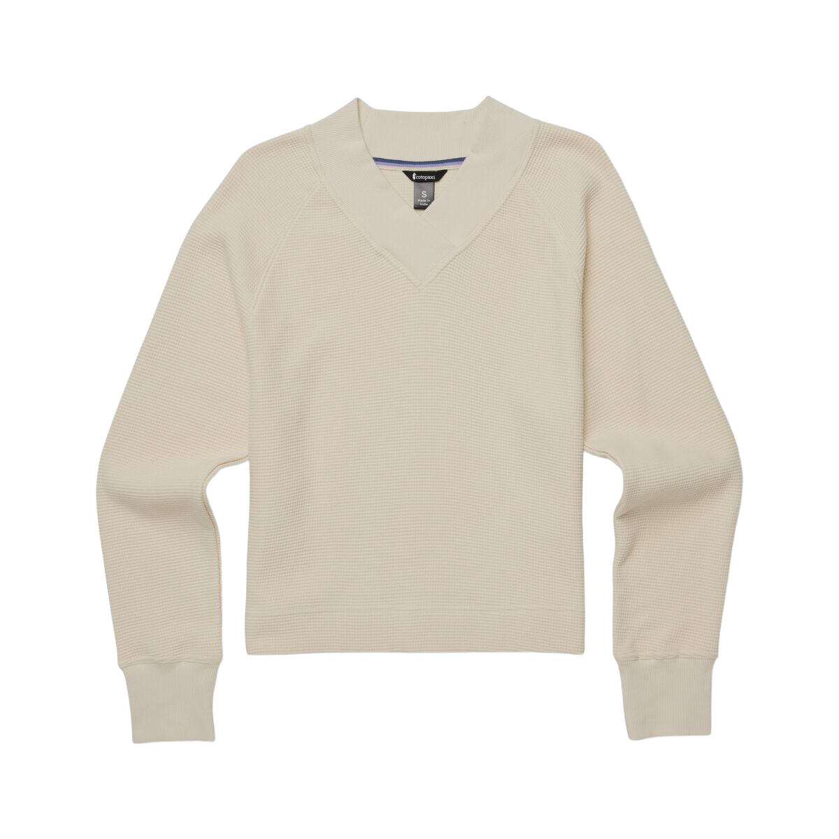 Atajo Long-Sleeve Waffle V-Neck - Women's - Cream - US 2389