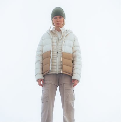 Fuego Max Down Hooded Jacket - Women's - Cream/Khaki - US 9579