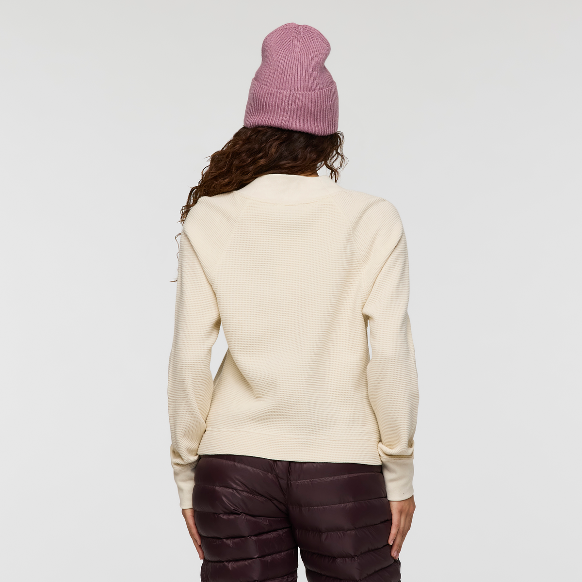 Atajo Long-Sleeve Waffle V-Neck - Women's - Cream - US 2389