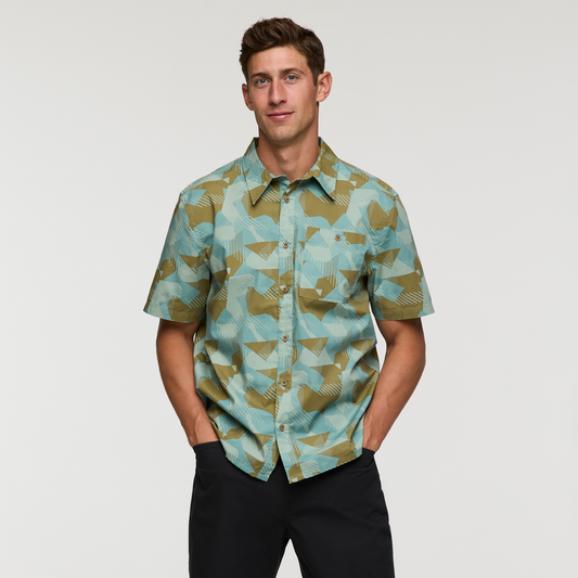 Estival Button Up Shirt - Print - Men's - Reflections Silver Leaf - US 2503