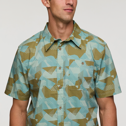 Estival Button Up Shirt - Print - Men's - Reflections Silver Leaf - US 2503