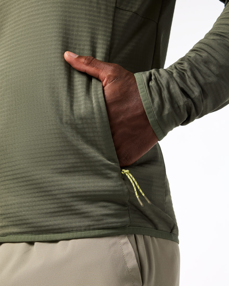 Otero Fleece Full-Zip Hooded Jacket - Men's - Fatigue - US 1397