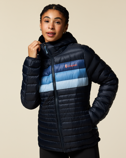 Fuego Down Hooded Jacket - Women's - Carbon Stripes - US 3716