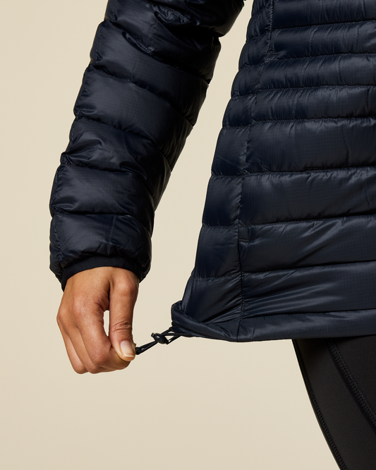 Fuego Down Hooded Jacket - Women's - Carbon Stripes - US 3716