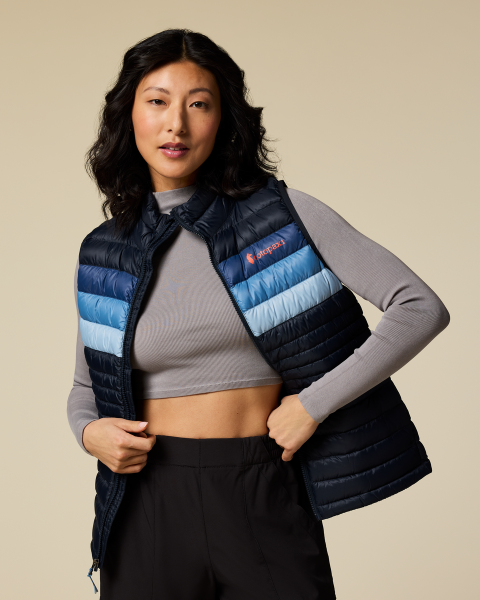 Fuego Down Vest - Women's - Carbon Stripes - US 0703