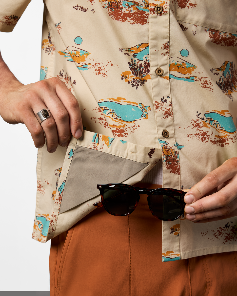 Estival Button Up Shirt - Print - Men's - Mt Cotopaxi Cream - US 2889