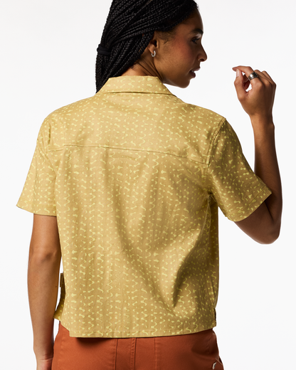 Afuera Button Up Shirt - Print - Women's - Shimmer Honeydew - US 4957