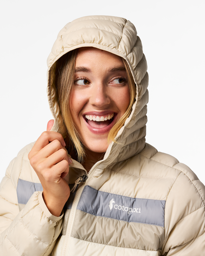 Fuego Down Hooded Jacket - Women's - Cream Stripes - US 4254